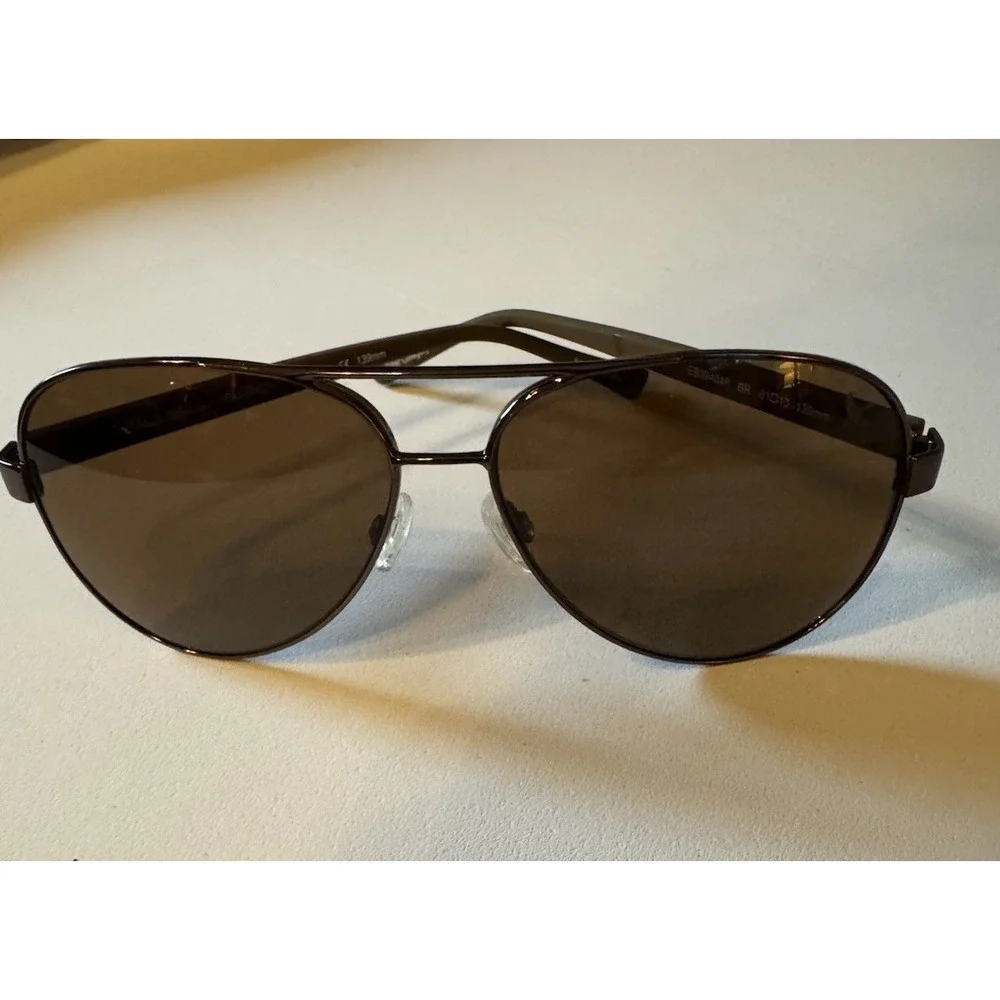 Eddie Bauer Eastmont Polarized Aviator Sunglasses - Brown/Gold Metal Frame